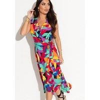 Pour Moi Midaxi Wrap Beach Dress With Lenzing Ecovero Viscose Fibres - Multi