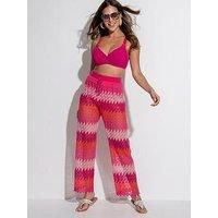 Pour Moi Colour Block Crochet Co-Ord Beach Trouser