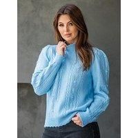 Pour Moi Marina Pointelle High Neck Knit Jumper