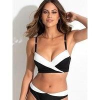 Pour Moi Fifth Avenue Underwired Longline Padded Top - Black/White