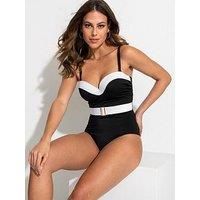 Pour Moi 31314 Fifth Avenue Strapless Swimsuit Black/White