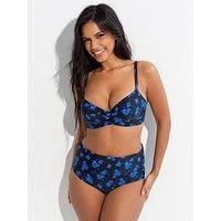 Pour Moi Free Spirit Fold Bikini Brief Swimwear Briefs Pant 3209R Black Ditsy