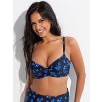 Pour Moi Free Spirit Bikini Top Padded Twist Front Underwired Swimwear 13208R