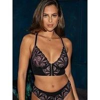 Pour Moi New Romance Front Fastening Bralette - Black/Multi