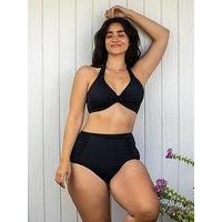 Pour Moi Space Super High-Waist Ruched Tummy Control Brief - Black