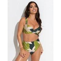 Pour Moi Dolce Vita High-Waist Reversible Bikini Brief - Green