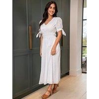 Pour Moi Amanda Cotton Broderie Tiered Midaxi Dress