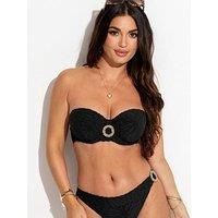 Pour Moi Ibiza Strapless Lightly Padded Underwired Halter Top - Black
