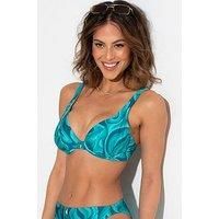 Pour Moi Seychelles Non-Padded Underwired Bikini Top - Blue