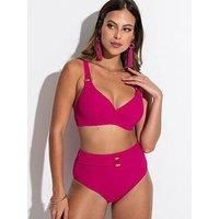Pour Moi Cali High Waisted Control Bikini Brief Womens Swimwear 26403 Pink