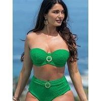 Pour Moi Ibiza Strapless Lightly Padded Underwired Halter Top - Green