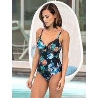 Pour Moi Lisbon Swimsuit Underwired Swimming Costume 28505 Black Floral