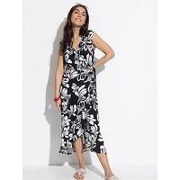 Pour Moi Midaxi Wrap Beach Dress With Lenzing Ecovero Viscose Fibres - Black/White