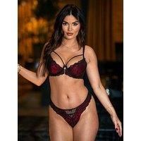 Pour Moi 27412 Desire Black/Red Open Back Thong