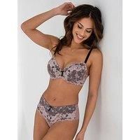 Pour Moi Amour Shorty Mid-Rise Lacy Womens Knickers Lingerie 1503 Mink/Slate