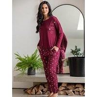 Pour Moi Soft Touch Jersey Star Jogger Pyjama Set - Dark Purple