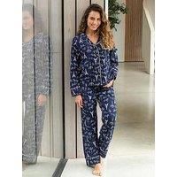 Pour Moi Cotton Jersey Revere Collar Pyjama Set - Multi