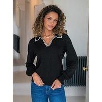 Pour Moi Rowan Contrast Knit Jumper With Lenzing£ Ecovero£ Viscose