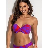 Pour Moi 86000R Heatwave  Strapless Lightly Padded Bikini Top Red/Purple