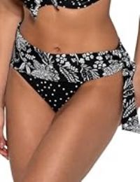 Pour Moi 80008R Getaway Fold Over Tie Bikini Brief Black/White