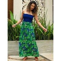 Pour Moi Strapless Shirred Bodice Maxi Beach Dress