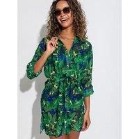 Pour Moi Chiffon Button Through Beach Shirt