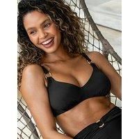 Pour Moi Samoa Non-Padded Underwired Bikini Top - Black