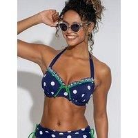 Pour Moi Beach House Bikini Top Halterneck Style Pretty Womens Swimwear 28200