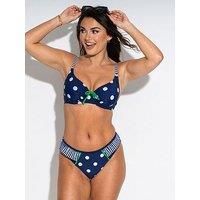 Pour Moi Beach House Frill Tab Brief - Bright Print