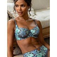 Charnos RA001, Lace, Underwired, Semi-Sheer, Lightly Padded, V-neck, Plunge Bra,
