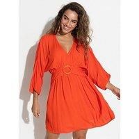Pour Moi Crinkle O-Ring Woven Beach Kaftan