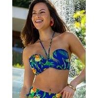 Pour Moi Santa Cruz Strapless Lightly Padded Underwired Bikini Top - Print