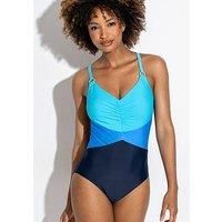 Pour Moi Brighton Swimsuit V Neck Tummy Control Wireless Womens Swimwear 25215