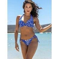 Pour Moi Laguna Beach Reversible Tie Side Bikini Brief - Blue/White