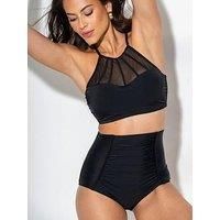 Pour Moi Space Super High-Waist Ruched Tummy Control Brief - Black