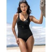 Pour Moi Ischia Enhance Your Shape Super Tummy Control Shaping Swimsuit - Black