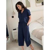 Pour Moi Woven Double Cloth Revere Collar Shirt Pyjama Set