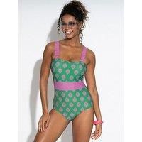 Pour Moi Palm Springs Colour Block Tummy Control Swimsuit - Multi