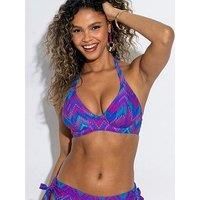 Pour Moi Malibu Underwired Non-Padded Halter Bikini Top - Multi