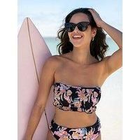 Pour Moi Free Spirit Strapless Underwired Bikini Top - Black/Multi
