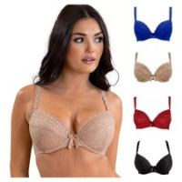 Pour Moi Rebel Bra Feminine Plunging Padded Underwired Womens Lingerie 84000