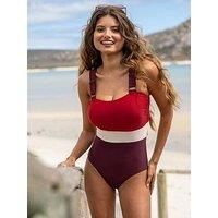 Pour Moi Palm Springs Colour Block Tummy Control Swimsuit