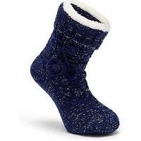 Pour Moi Cosy Cable Knit Lined Slipper Sock