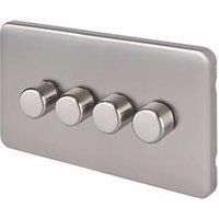 Schneider Electric Lisse Deco 4-Gang 2-Way Dimmer Switch Brushed Stainless Steel (767FF)