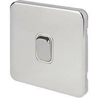 Schneider Electric Lisse Deco 10AX 1-Gang Intermediate Switch Polished Chrome with White Inserts (612FF)