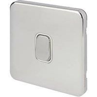 Schneider Electric Lisse Deco 10A 1-Gang 2-Way Retractive Switch Polished Chrome with White Inserts (395FF)