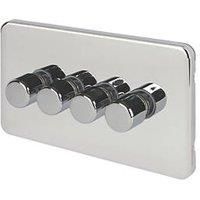Schneider Electric Lisse Deco 4-Gang 2-Way Dimmer Switch Polished Chrome (743FF)