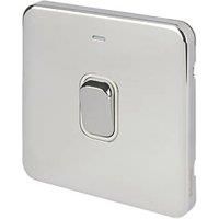 Schneider Electric Lisse Deco 20AX 1-Gang DP Control Switch Polished Chrome with LED with White Inserts (356FF)