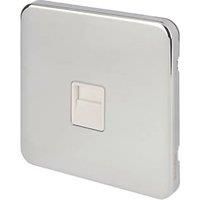 Schneider Electric Lisse Deco Master Telephone Socket Polished Chrome with White Inserts (184FF)