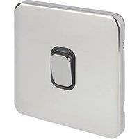 Schneider Electric Lisse Deco 10AX 1-Gang Intermediate Switch Polished Chrome with Black Inserts (174FF)